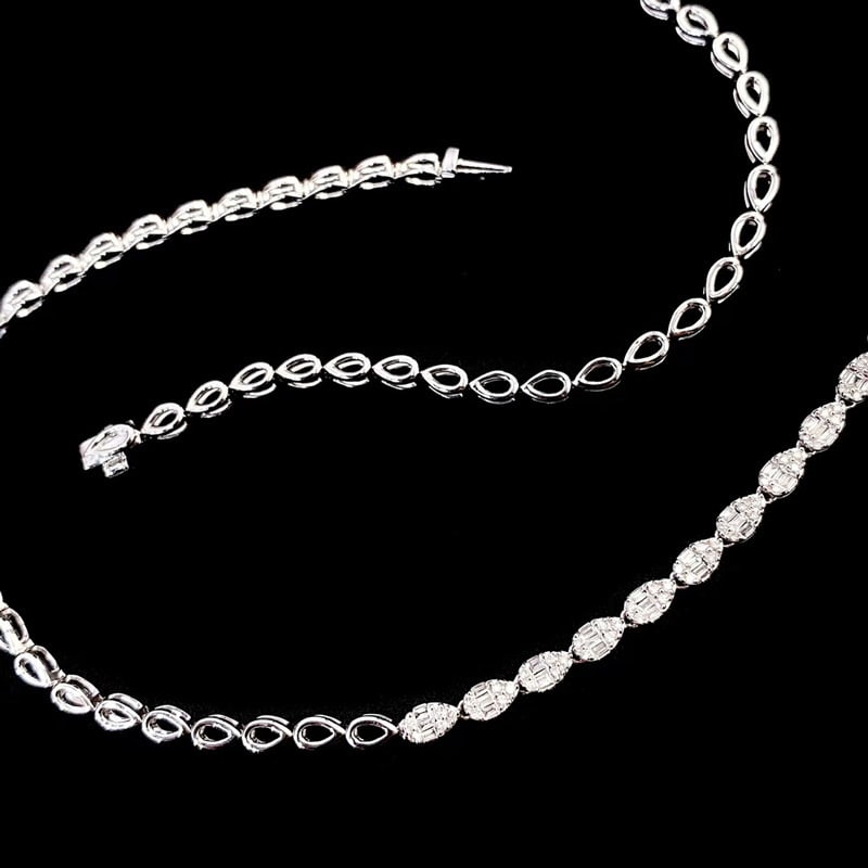 14k Gold 1.5 Ct Natural H Diamond Necklace - 6