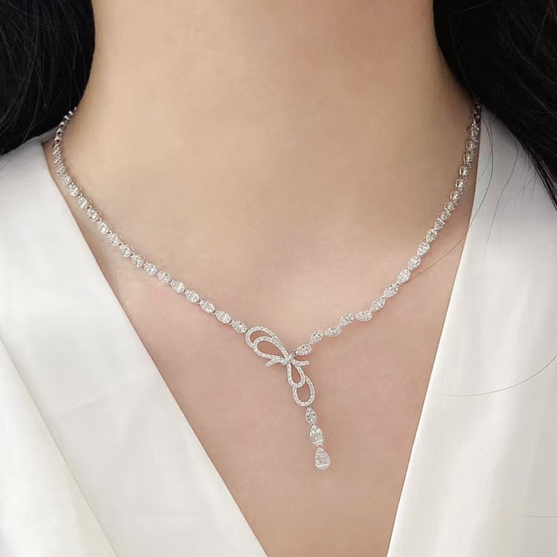 14k Gold 1.5 Ct Natural H Diamond Necklace - 7