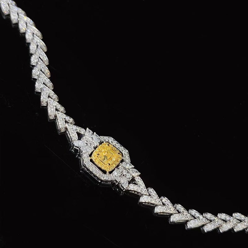 14k Gold 2.13 Ctw Natural Yellow Diamond & Diamond Bracelet - 2