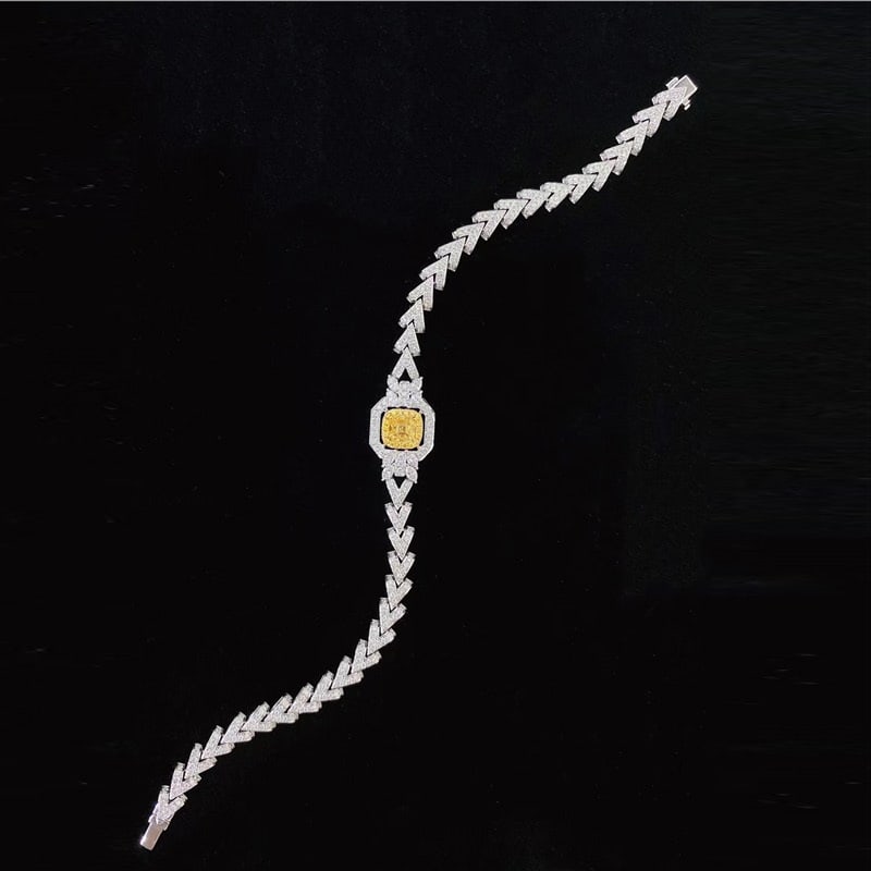 14k Gold 2.13 Ctw Natural Yellow Diamond & Diamond Bracelet - 5