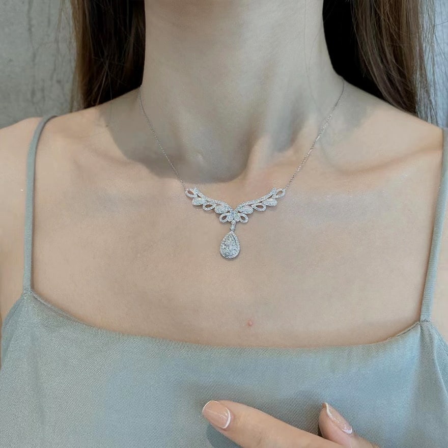 14k Gold 1 Ct Natural H Diamond Necklace - 4