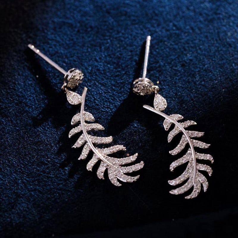 14k Gold 0.5 Ct Natural H Diamond Earrings - 5