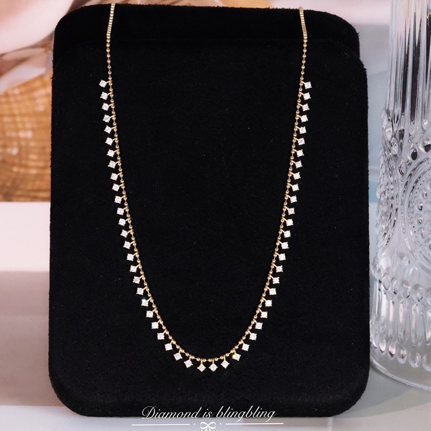 14k Gold 1 Ct Natural H Diamond Necklace: Ref:231087026 // gold content:14k gold // main gemstone:diamond // shape:round // carat weight:1ct // clarity grade:vs-si // color:h // treatment:natural // cut grade:g // Condition: NewLow