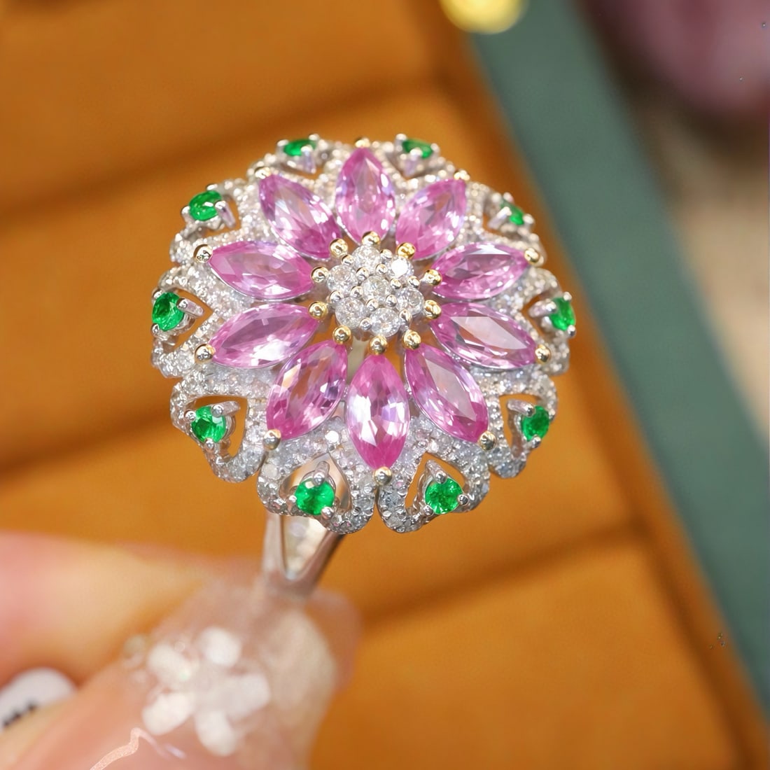 14k Gold 2.34 Ctw Natural Sapphire & Diamond Ring - 3