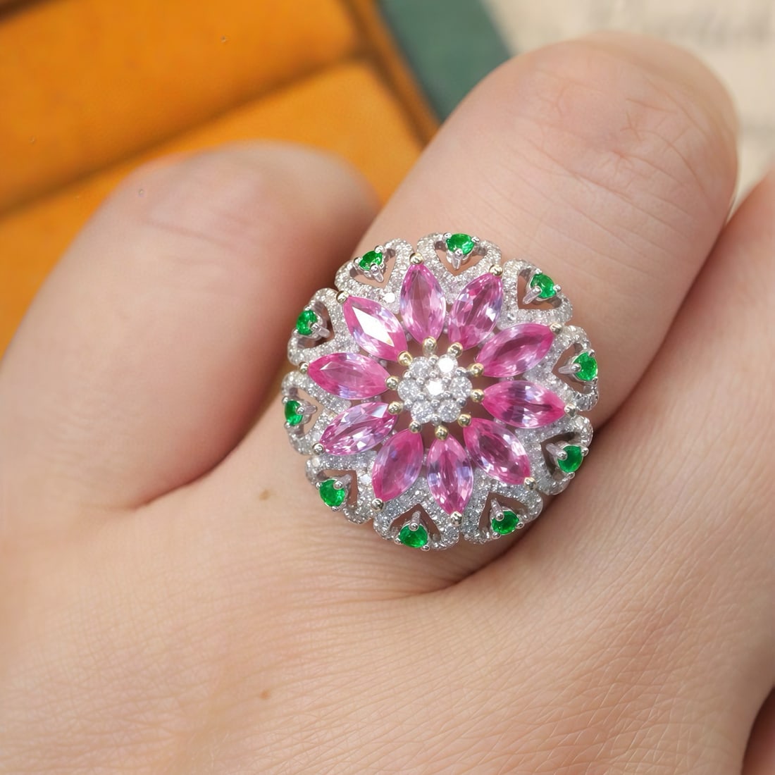 14k Gold 2.34 Ctw Natural Sapphire & Diamond Ring - 6