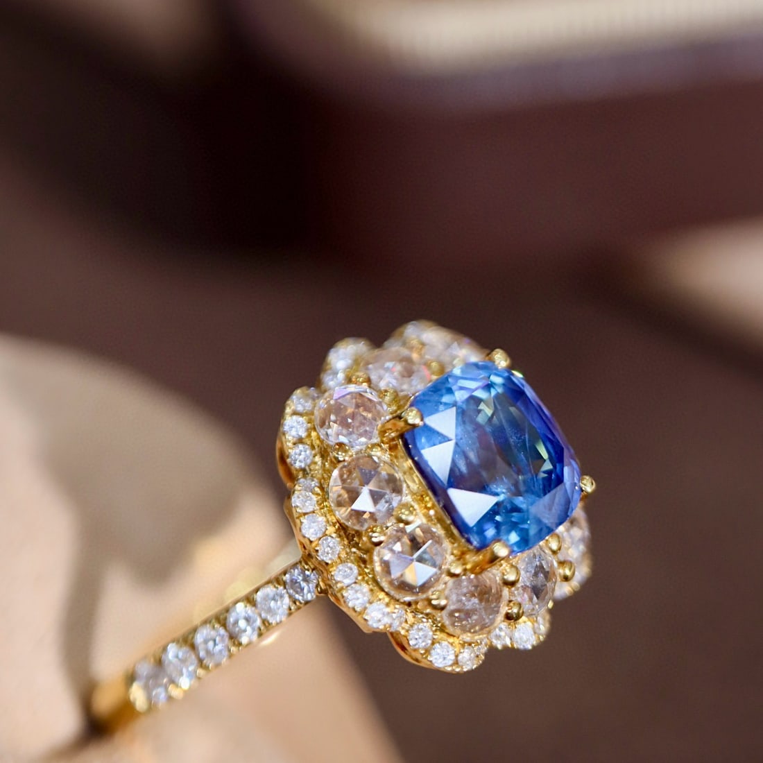 14k Gold 2.74 Ctw Natural Sapphire & Diamond Ring - 3