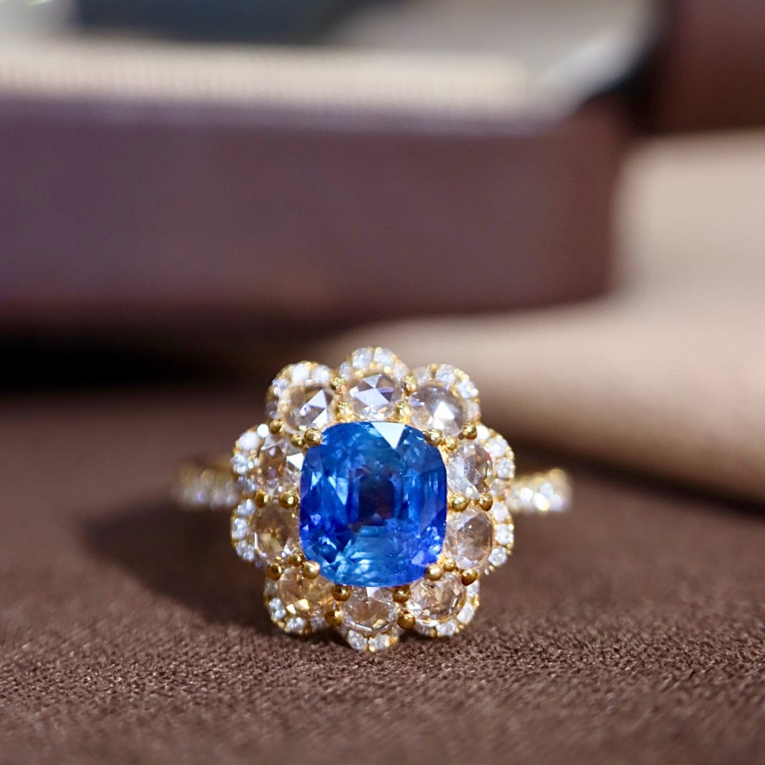 14k Gold 2.74 Ctw Natural Sapphire & Diamond Ring - 5