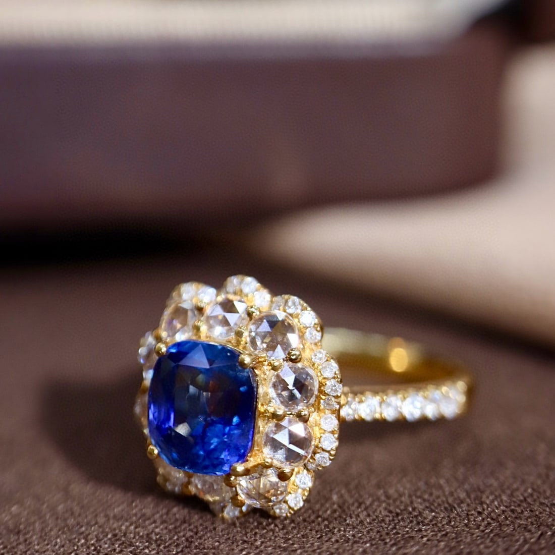 14k Gold 2.74 Ctw Natural Sapphire & Diamond Ring - 7