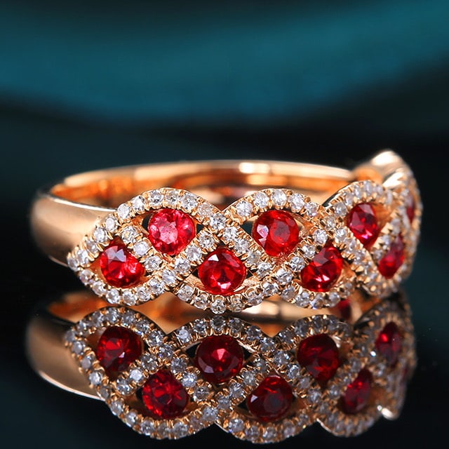 14k Gold 1.04 Ctw Natural Ruby & Diamond Ring - 3