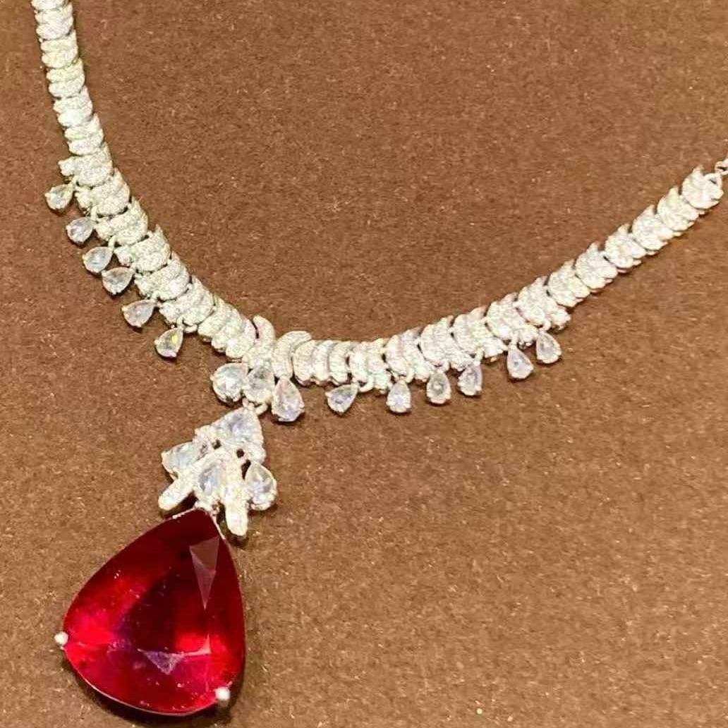 14k Gold 10.8 Ct Natural Tourmaline & Diamond Necklace - 2