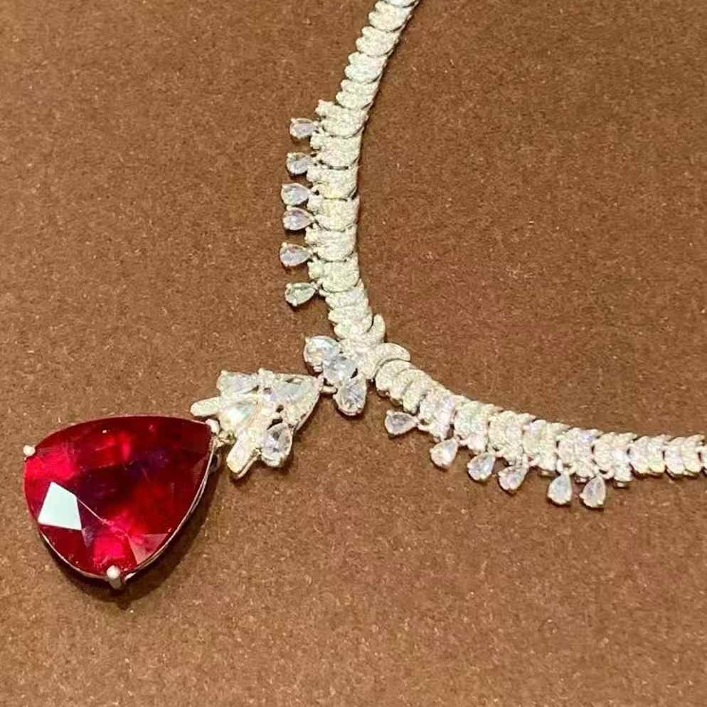 14k Gold 10.8 Ct Natural Tourmaline & Diamond Necklace - 3