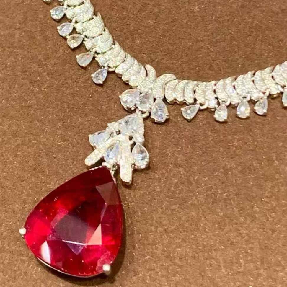 14k Gold 10.8 Ct Natural Tourmaline & Diamond Necklace - 5