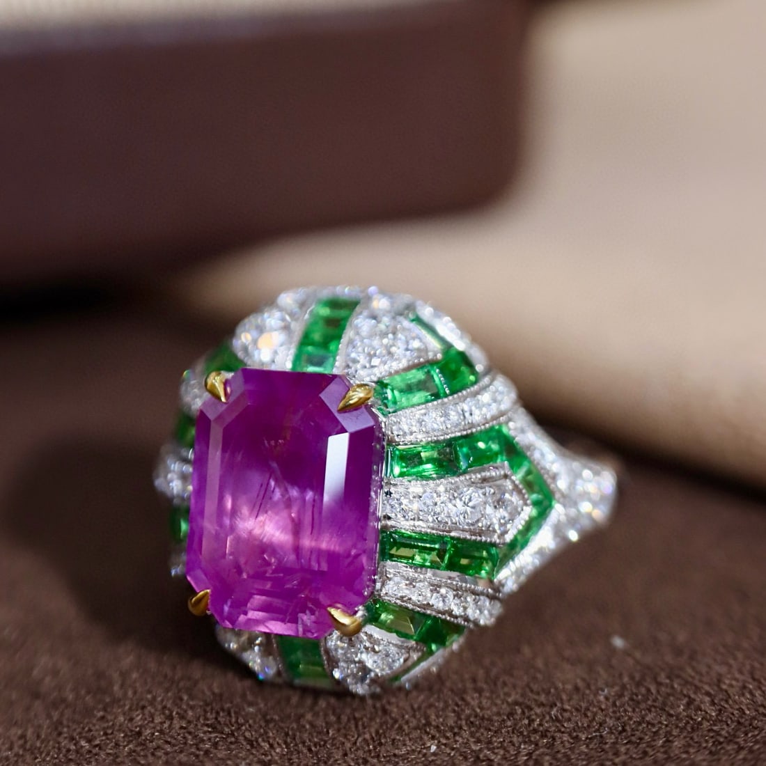 14k Gold 6.58 Ctw Natural Sapphire & Diamond Ring - 2