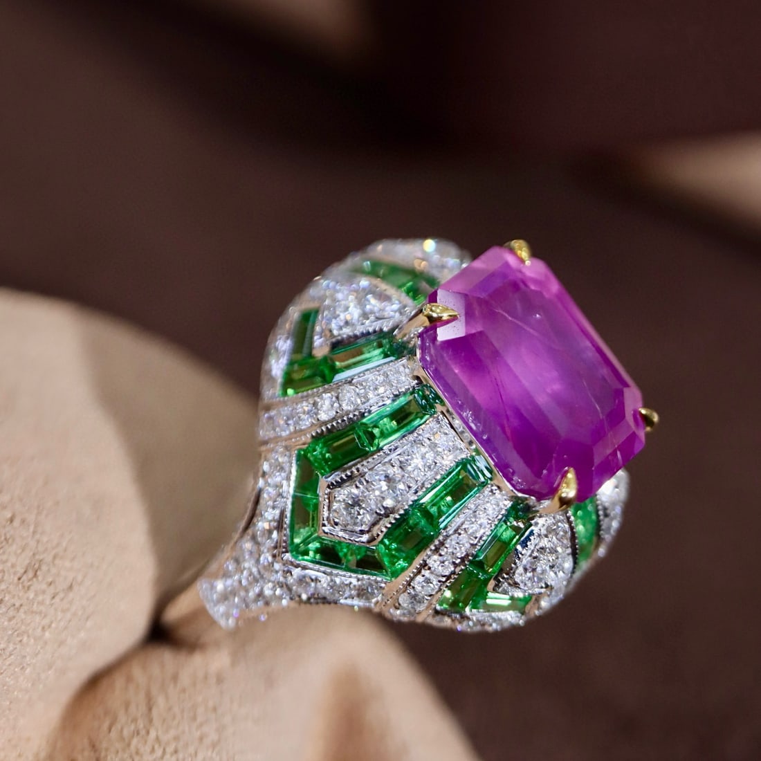 14k Gold 6.58 Ctw Natural Sapphire & Diamond Ring - 7