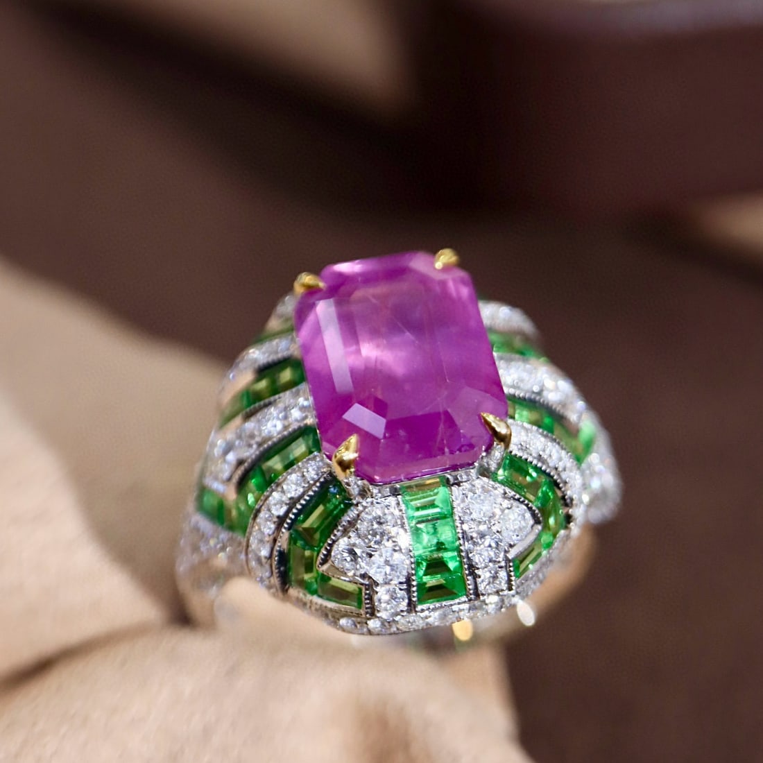 14k Gold 6.58 Ctw Natural Sapphire & Diamond Ring - 8