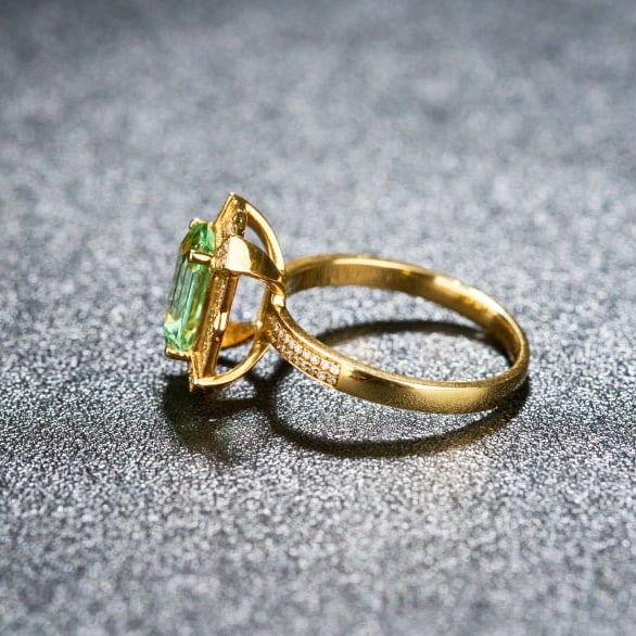 14k Gold 2.4 Ctw Natural Tourmaline & Diamond Ring - 4