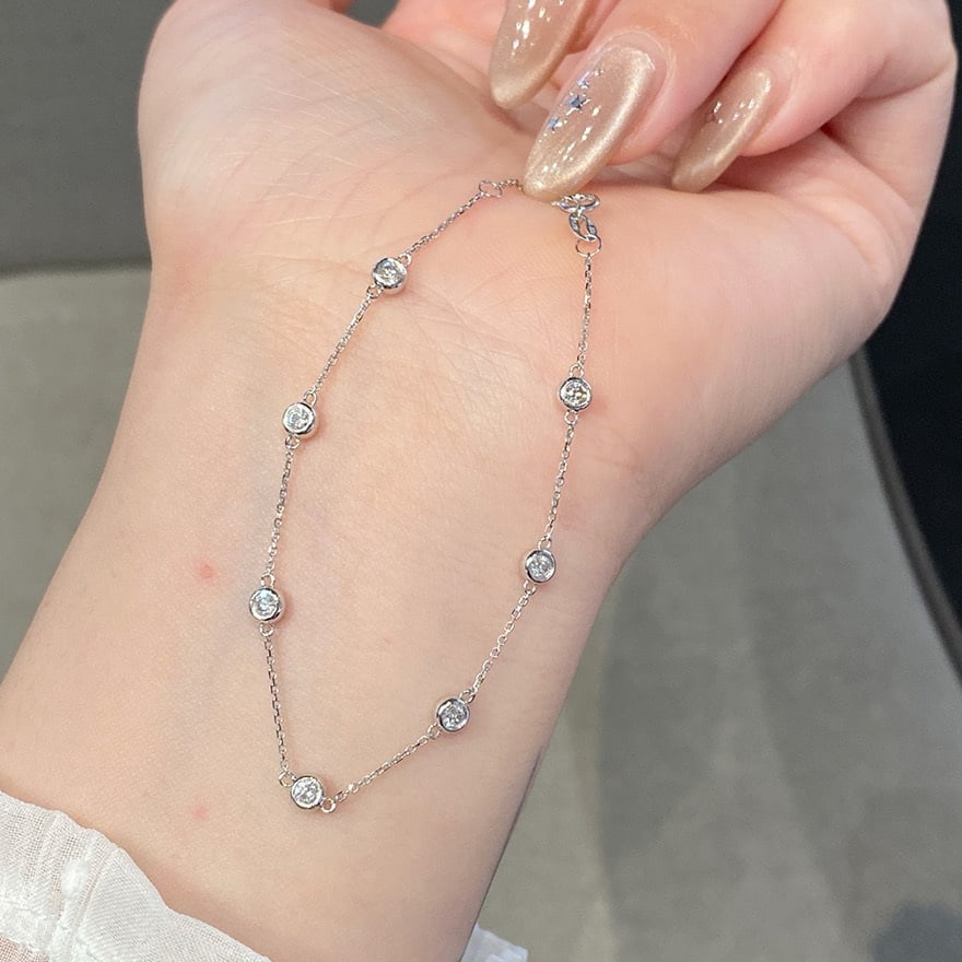 14k Gold 0.32 Ct Natural H Diamond Bracelet - 5