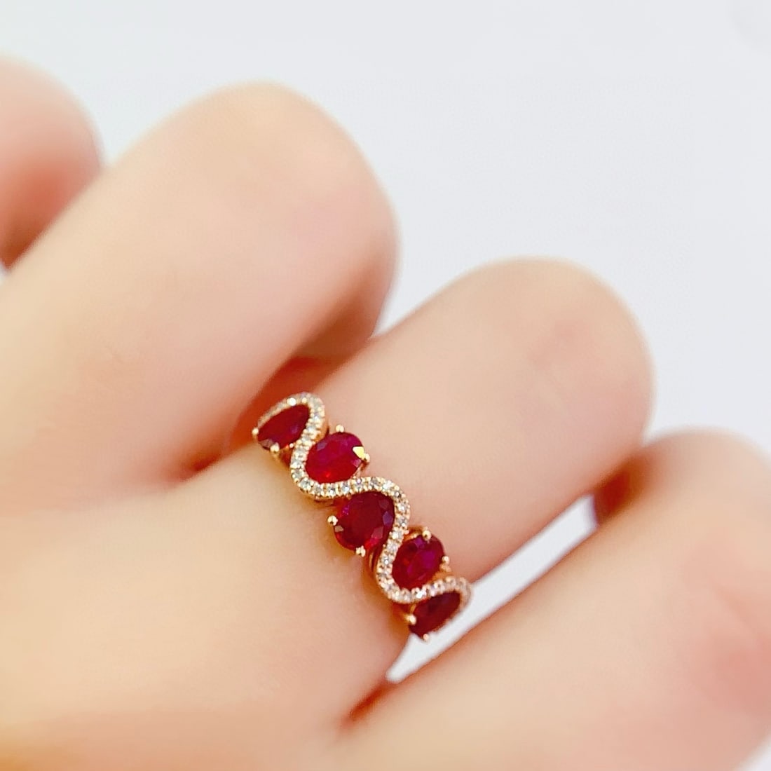 14k Gold 1.3 Ct Vivid Red Natural Ruby & Diamond Ring - 6