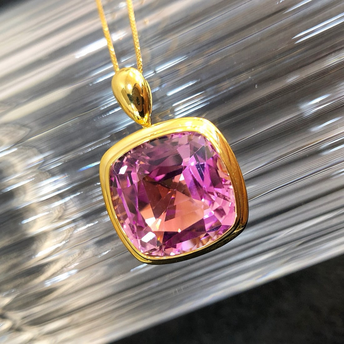 14k Gold 16.96 Ct Natural Kunzite Pendant( Without Chain ) - 6