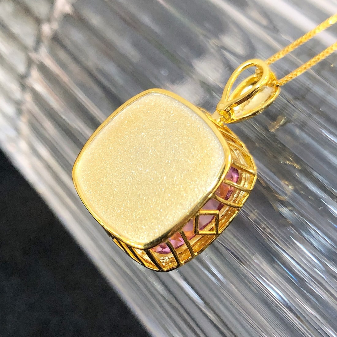 14k Gold 16.96 Ct Natural Kunzite Pendant( Without Chain ) - 7