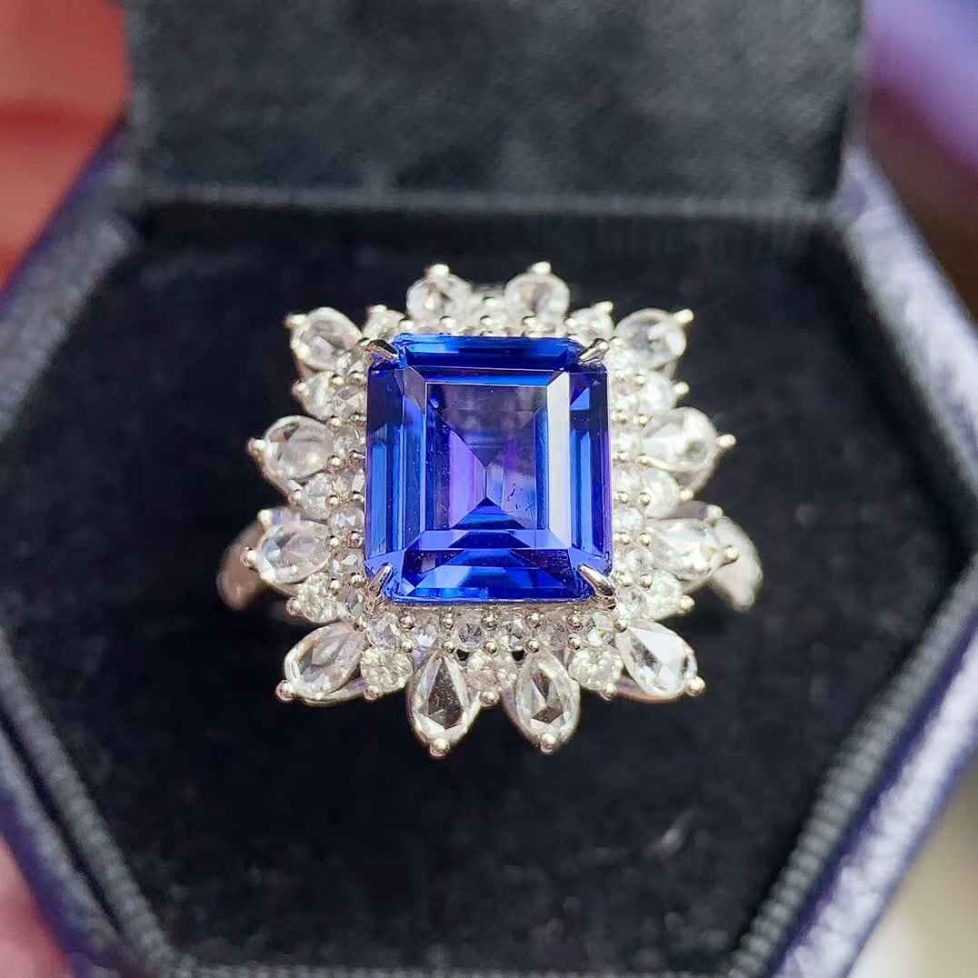 14k Gold 4.5 Ct Natural Tanzanite & Diamond Ring/pendant( Without Chain ) - 8