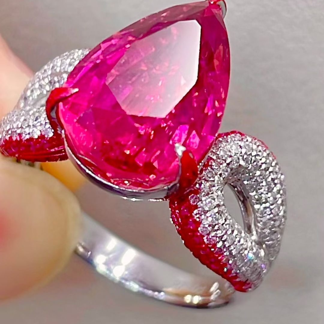 14k Gold 7.5 Ct Natural Tourmaline & Diamond Ring - 7