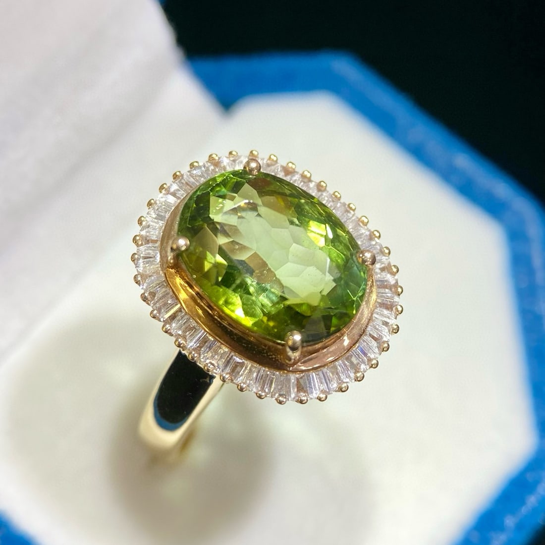 14k Gold 4.43 Ct Natural Tourmaline & Diamond Ring - 4