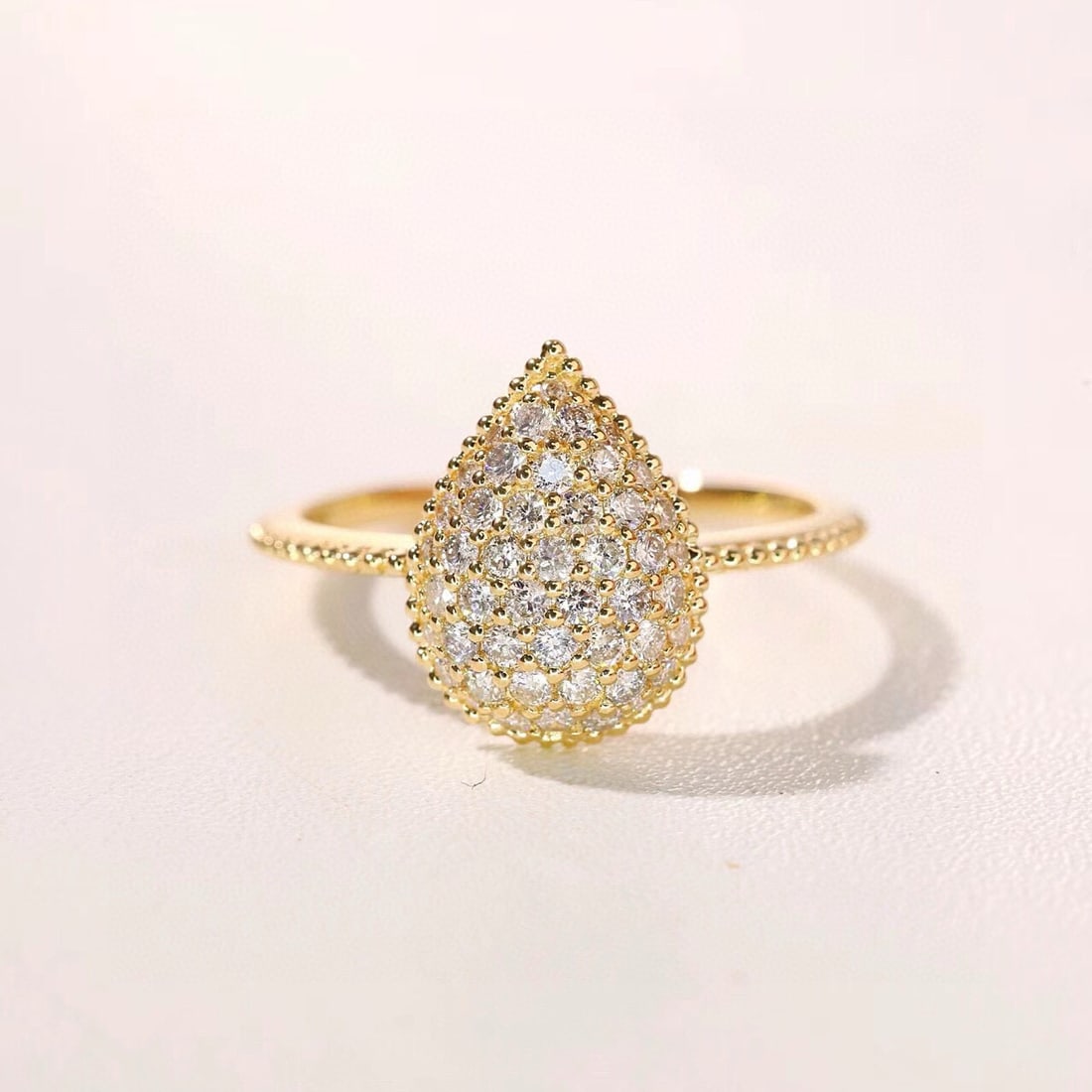 14k Gold 0.52 Ct Natural H Diamond Ring - 5