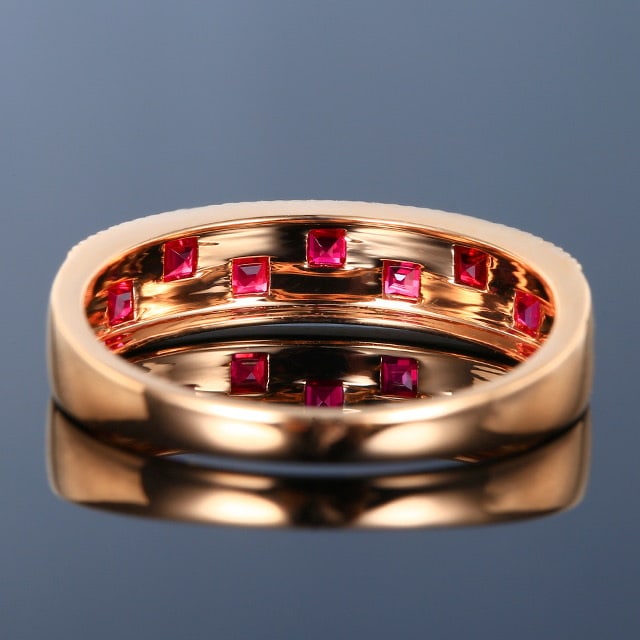 14k Gold 0.48 Ctw Natural Ruby & Diamond Ring - 4