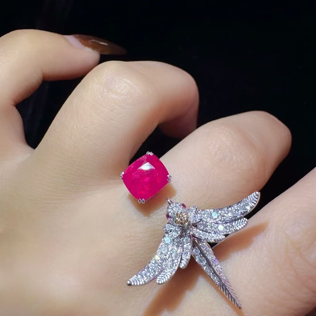 14k Gold 2.96 Ctw Natural Ruby & Diamond Ring - 2