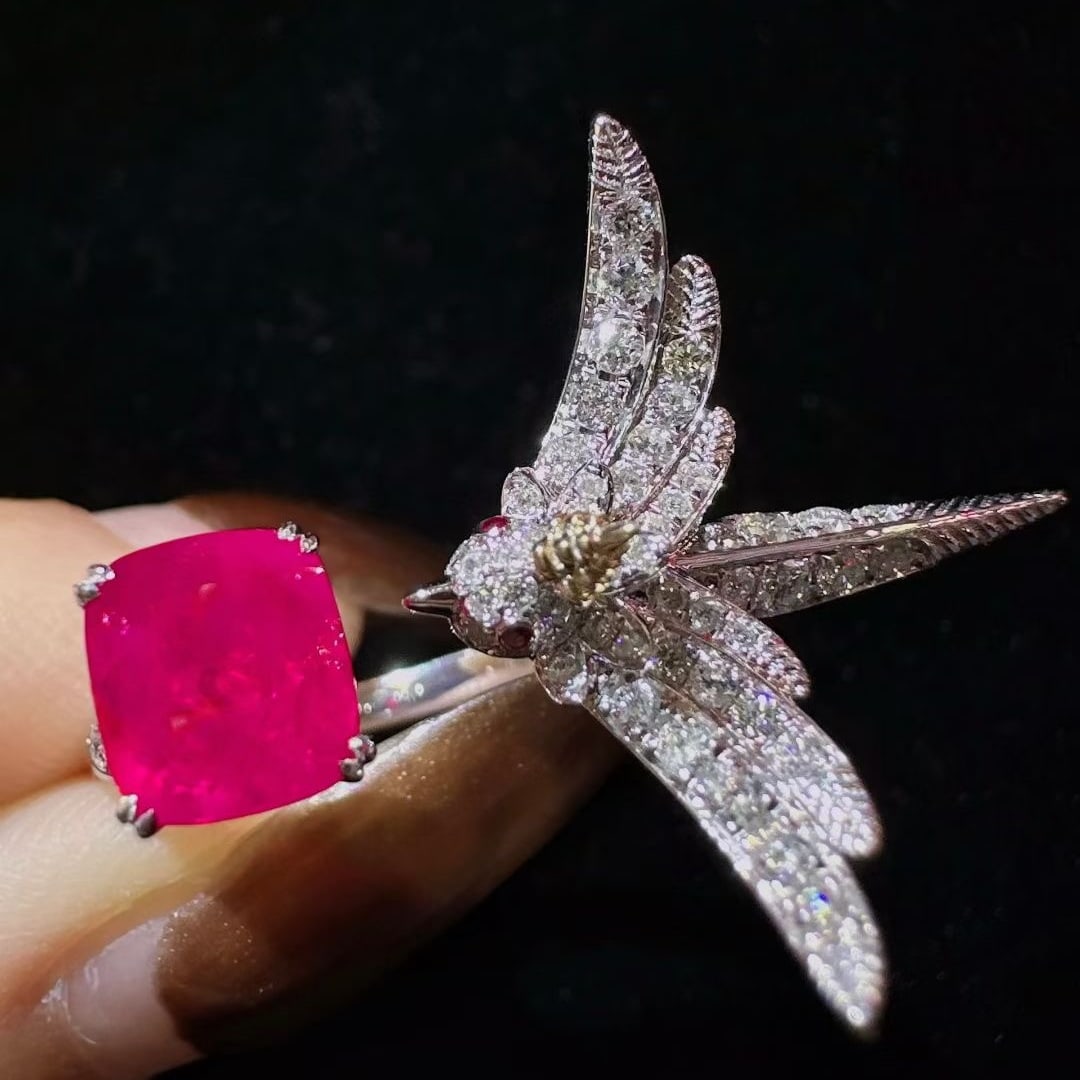 14k Gold 2.96 Ctw Natural Ruby & Diamond Ring - 3