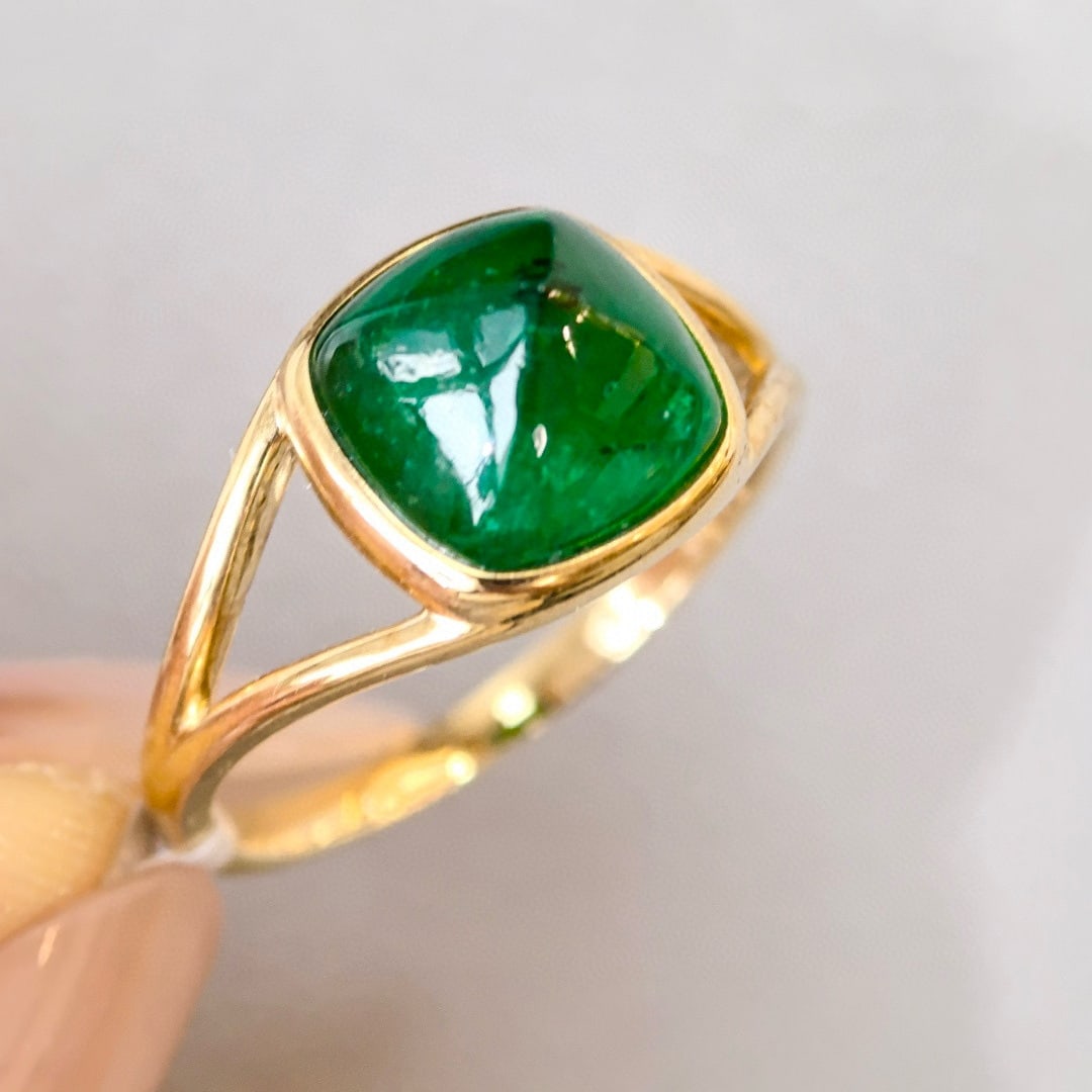 14k Gold 3.72 Ct Natural Emerald Ring - 2