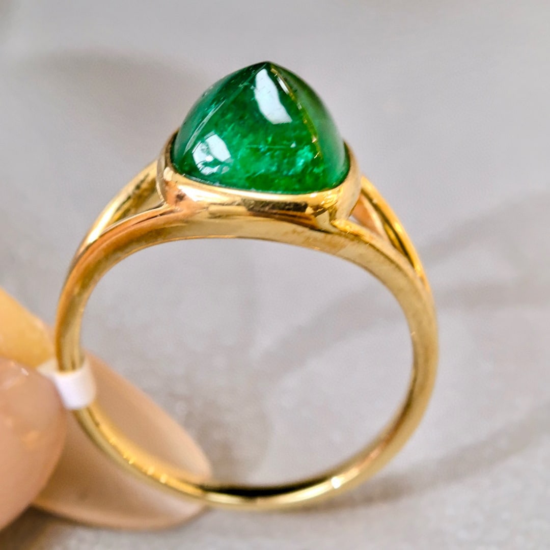 14k Gold 3.72 Ct Natural Emerald Ring - 4