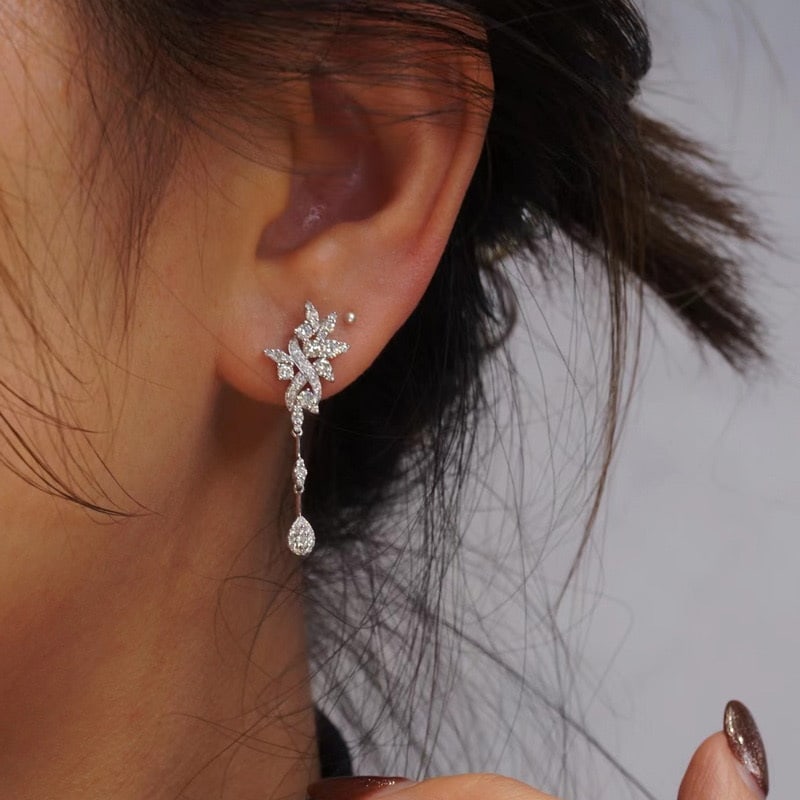 14k Gold 1 Ct Natural H Diamond Earrings - 4