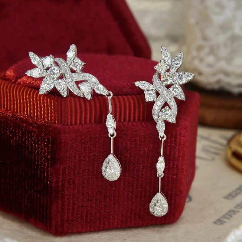 14k Gold 1 Ct Natural H Diamond Earrings - 5