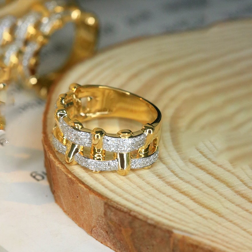 14k Gold 0.4 Ct Natural H Diamond Ring - 2