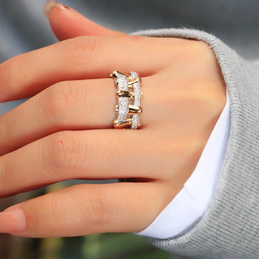 14k Gold 0.4 Ct Natural H Diamond Ring - 3