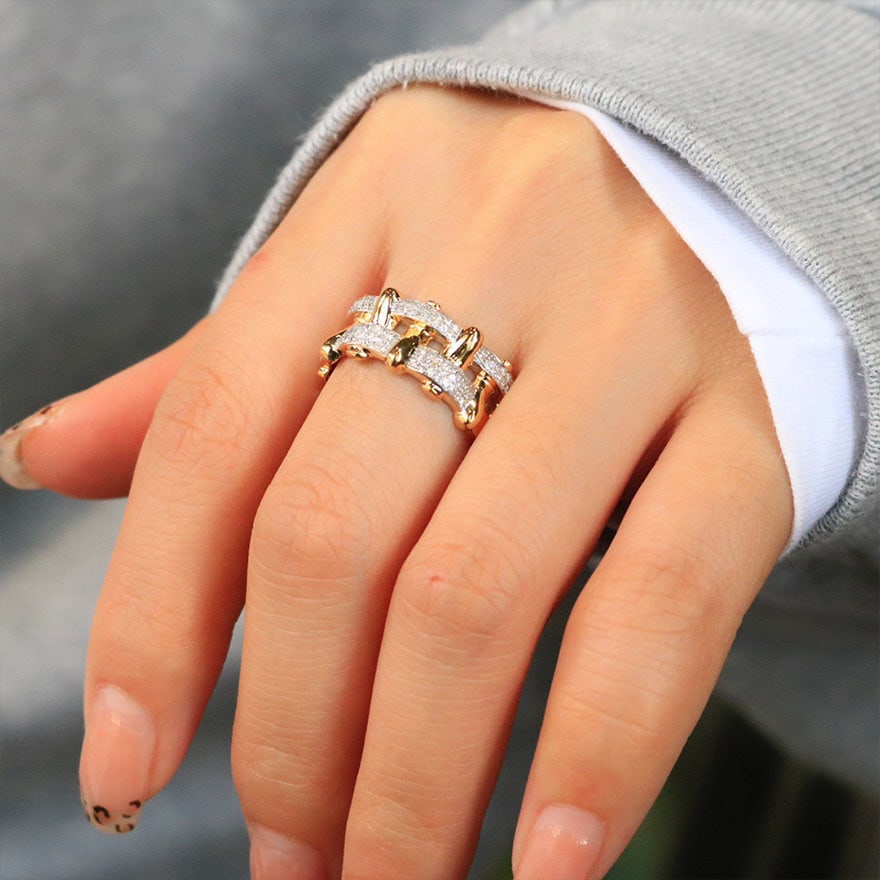 14k Gold 0.4 Ct Natural H Diamond Ring - 4