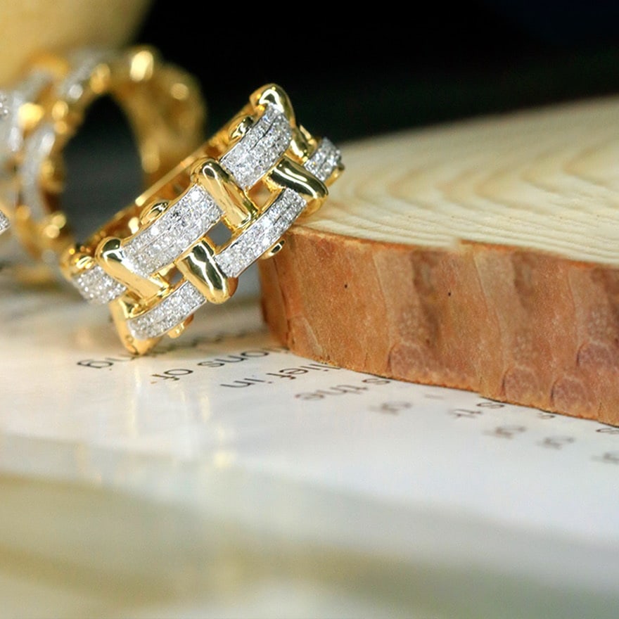 14k Gold 0.4 Ct Natural H Diamond Ring - 5