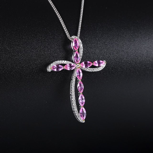 14k Gold 2.07 Ctw Natural Sapphire & Diamond Pendant( Without Chain ) - 2