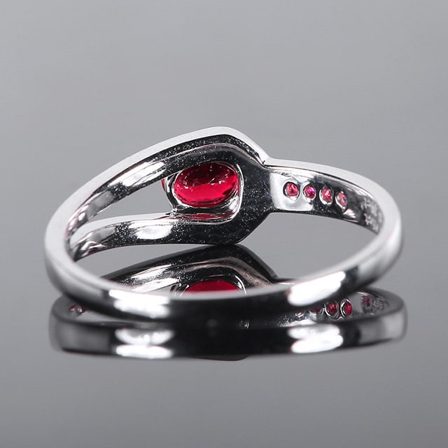 14k Gold 0.47 Ctw Vivid Red Natural Ruby & Diamond Ring - 5