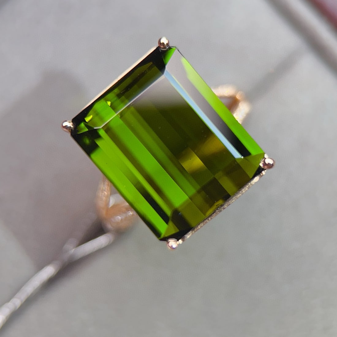 14k Gold 10.84 Ctw Natural Tourmaline & Diamond Ring - 5