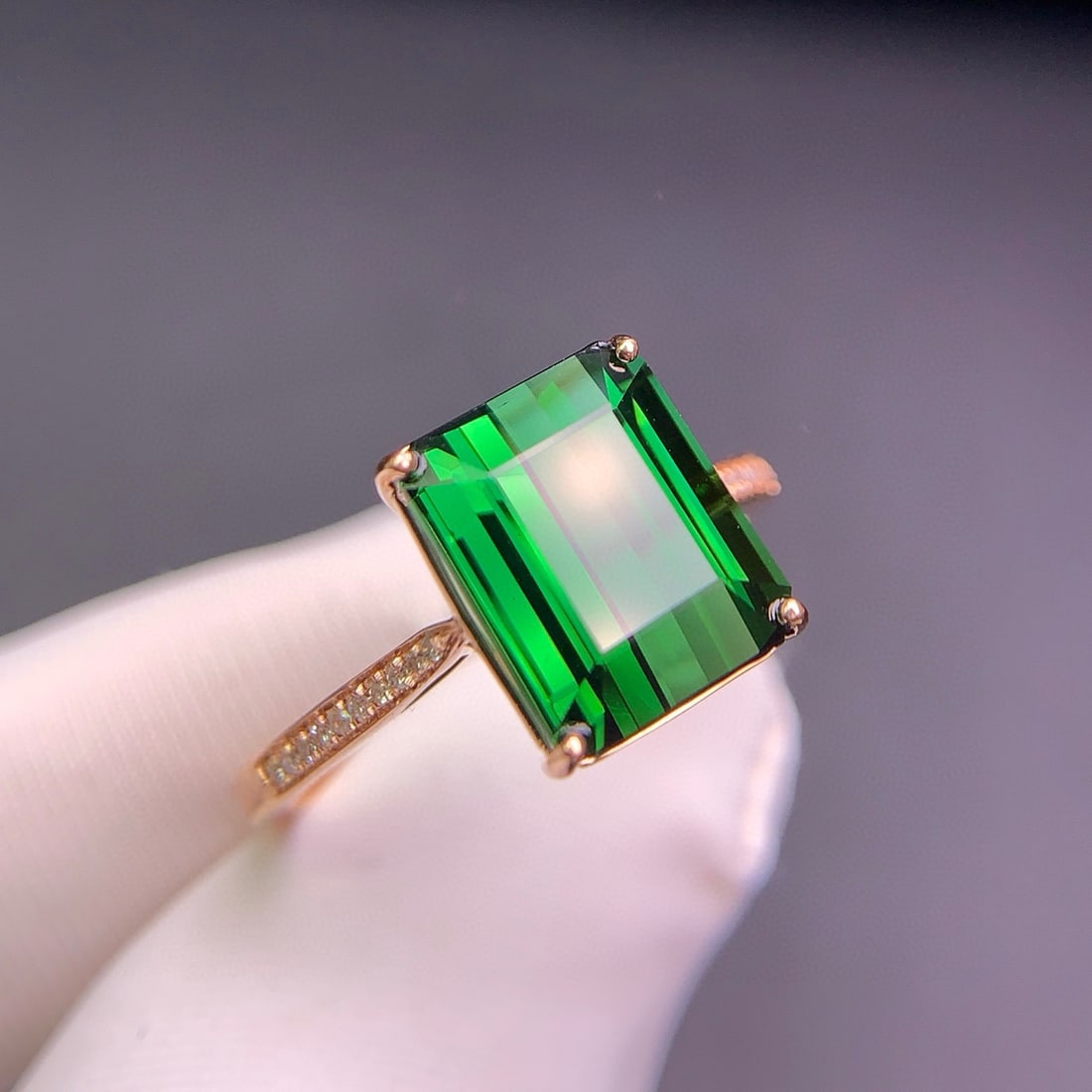 14k Gold 4.2 Ct Natural Tourmaline & Diamond Ring - 6