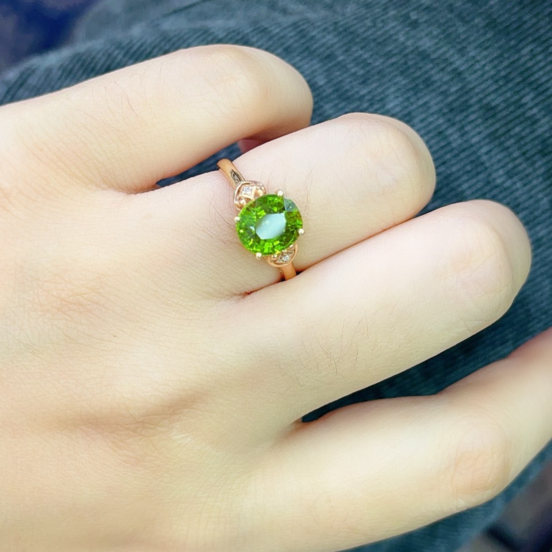 14k Gold 2.75 Ct Natural Tourmaline & Diamond Ring - 4