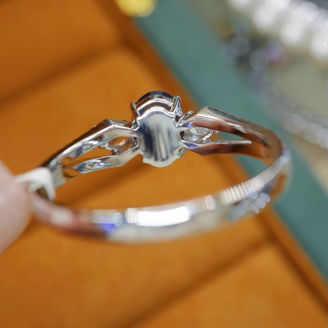 14k Gold 1.34 Ctw Natural Sapphire & Diamond Ring - 4