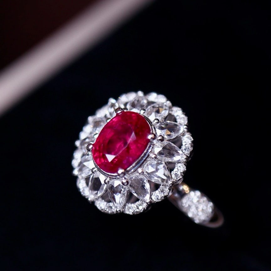 14k Gold 1 Ct Natural Ruby & Diamond Ring - 3