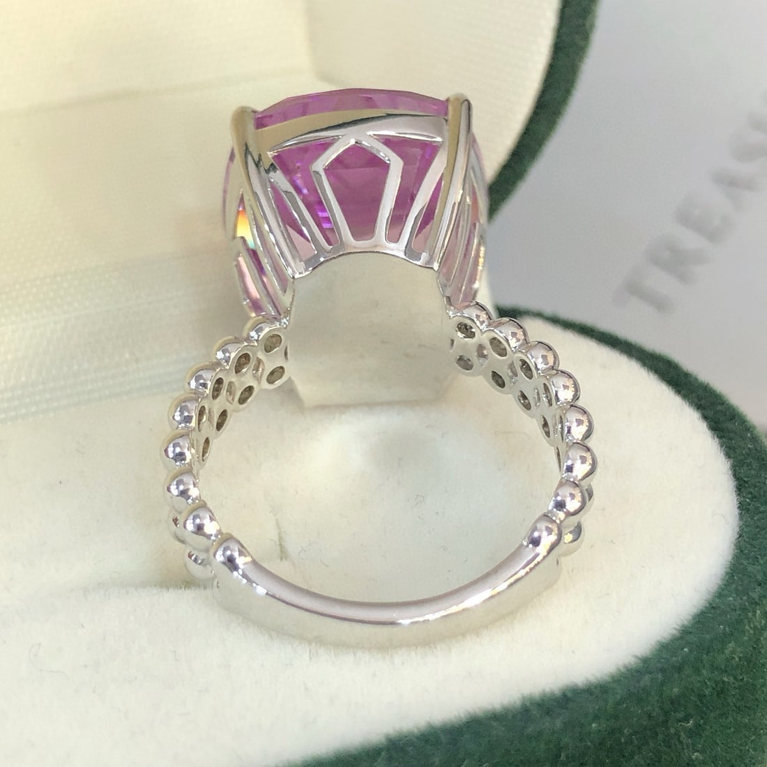 14k Gold 18.92 Ct Natural Kunzite Ring - 7