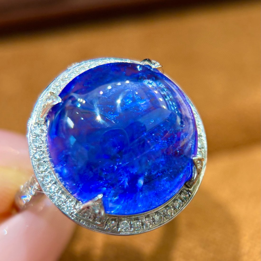 14k Gold 15.04 Ctw Natural Tanzanite & Diamond Ring - 3