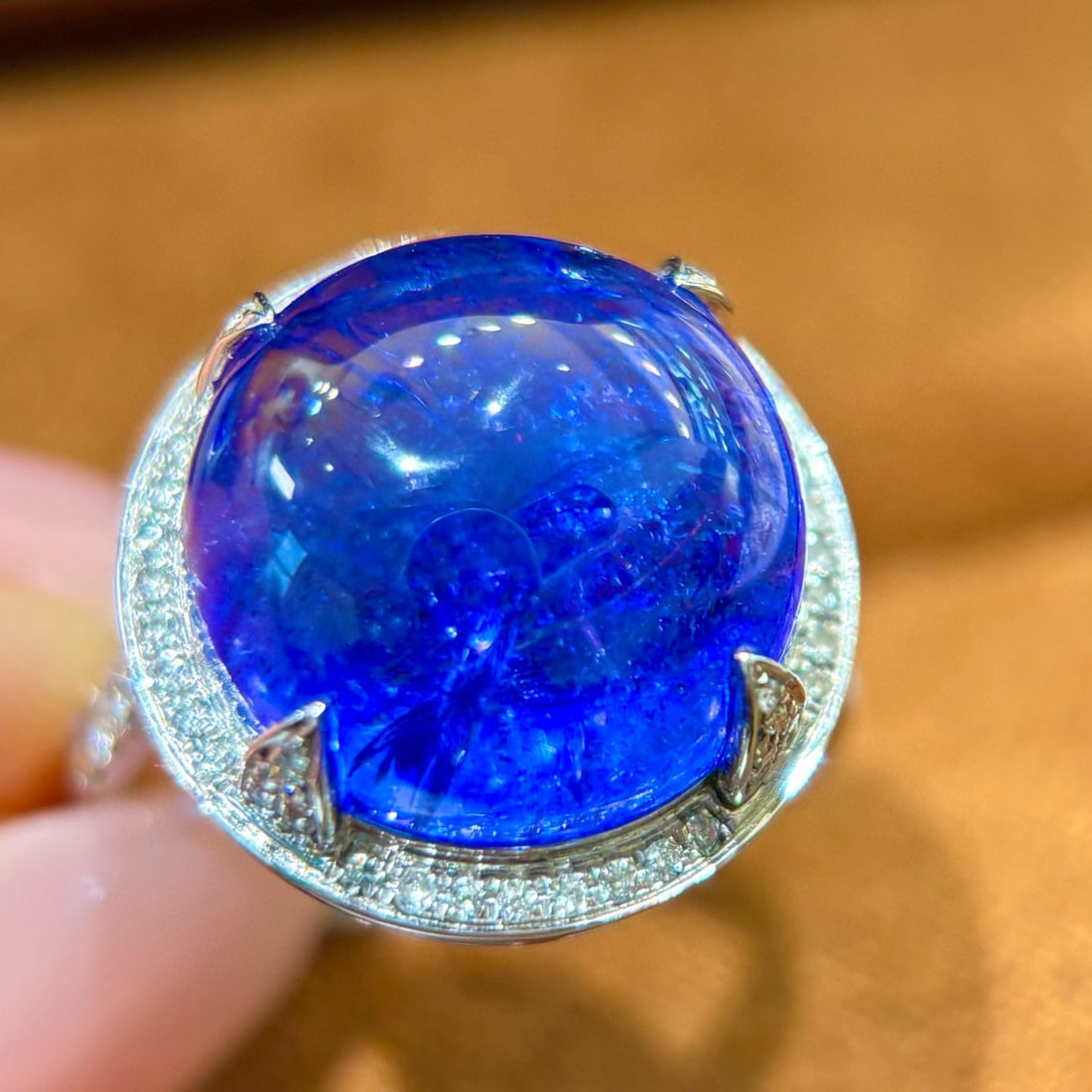 14k Gold 15.04 Ctw Natural Tanzanite & Diamond Ring - 8