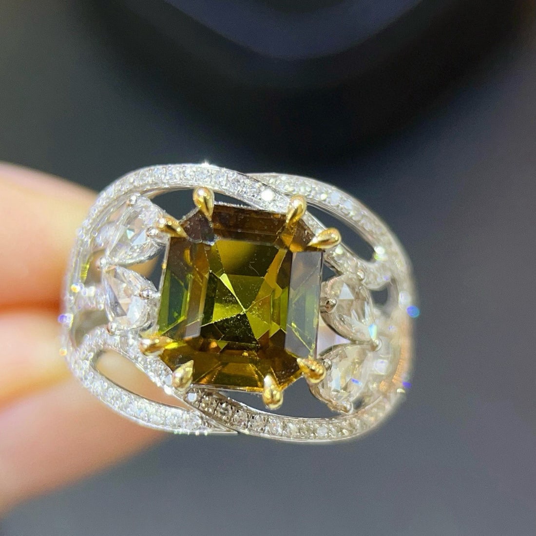 14k Gold 3.82 Ctw Natural Tourmaline & Diamond Ring - 3